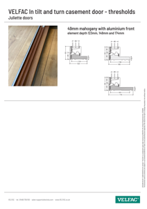 Threshold options for Juliette doors